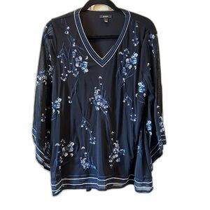 ALFANI Embroidered Blouse - Size Small